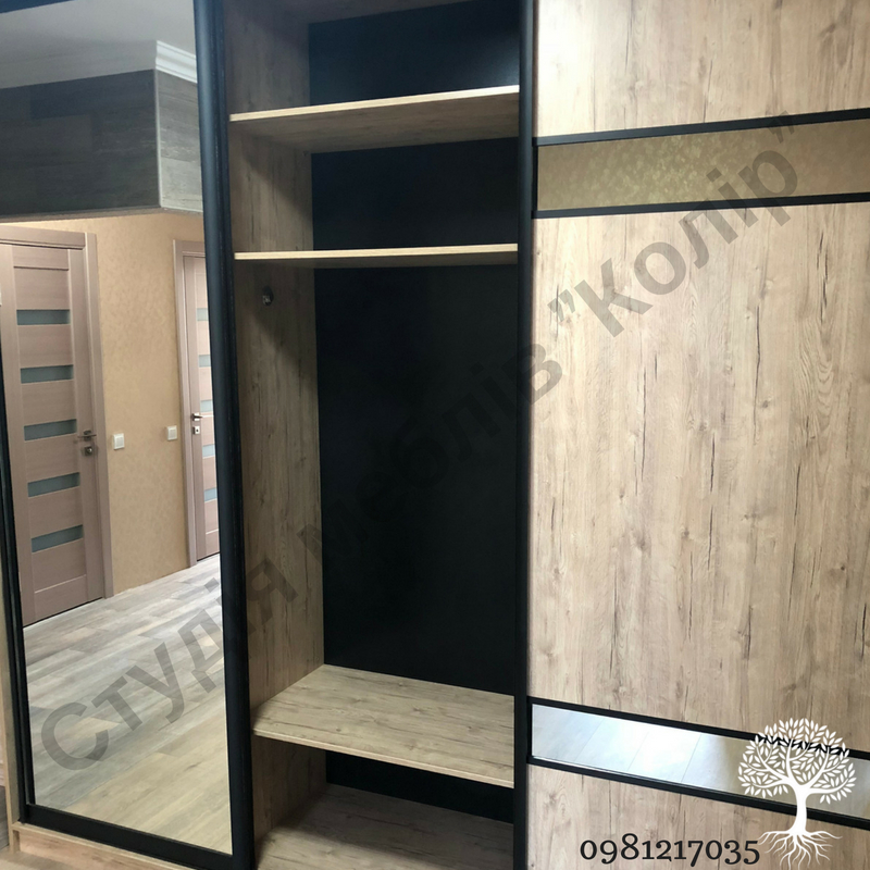 Шафа купе з чорною системою та гачками під замовлення Київська обл